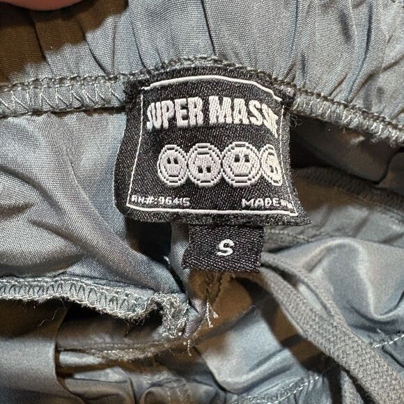 Supermassive Cargo Pants Mens S Gray Utility Drawstring Hem Outdoor Streetwear - Picture 5 of 10